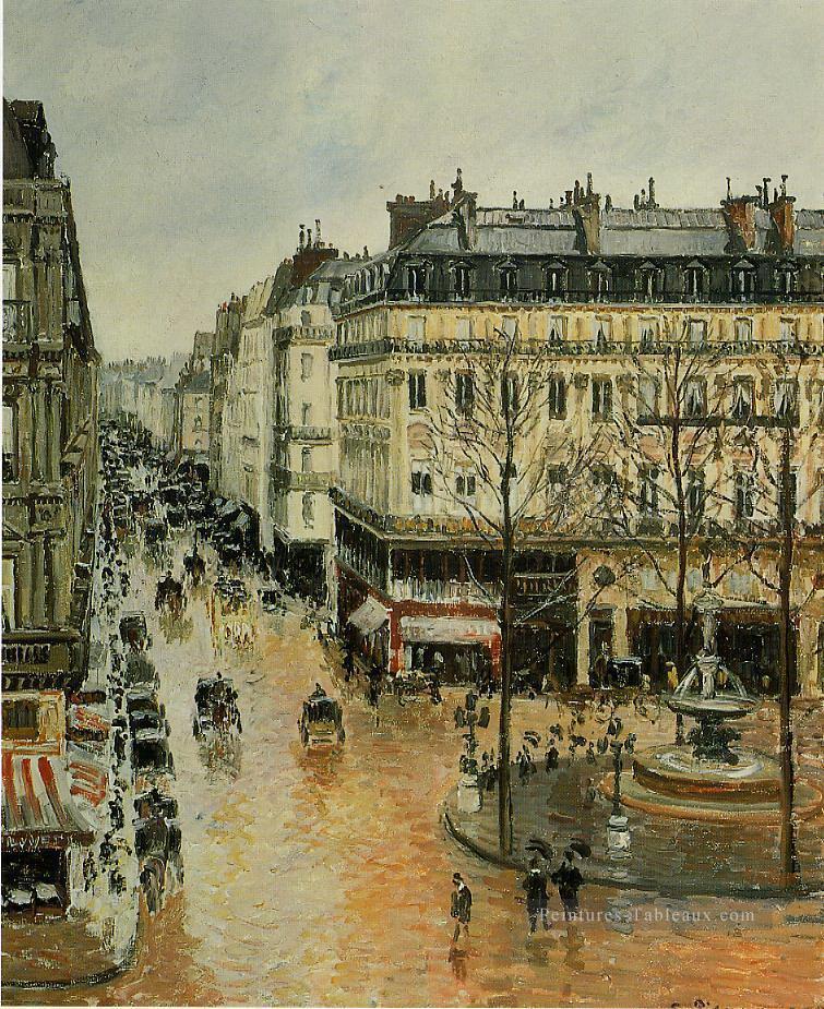 rue saint honore après midi effet de pluie 1897 Camille Pissarro Peintures à l'huile